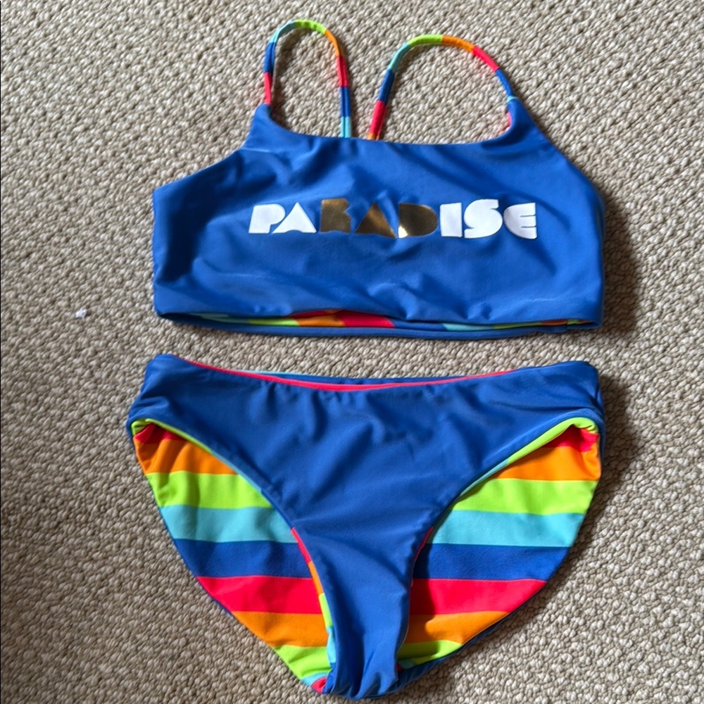 Kids Swim Set - Blue and Rainbow “Paradise” Target Brand Reversible